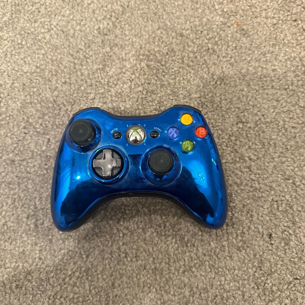 Xbox 360 Blue Controller Wireless Great Condition